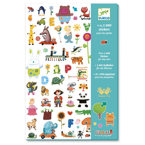 DJECO-DJ08950-Stickers para los más peques (1000 unidades)