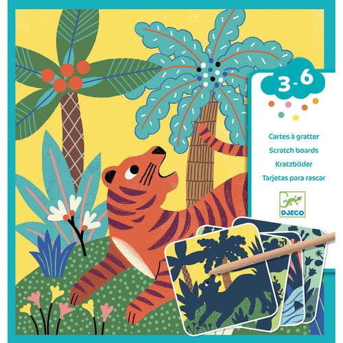 DJECO-DJ0905-Tarjetas para rascar - Big animals