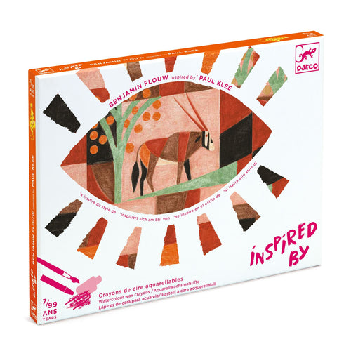 DJECO-DJ09373-Lápices de cera para acuarela - El desierto