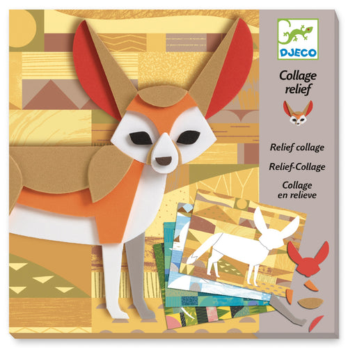 DJECO-DJ09407-Collage en relieve - En la jungla