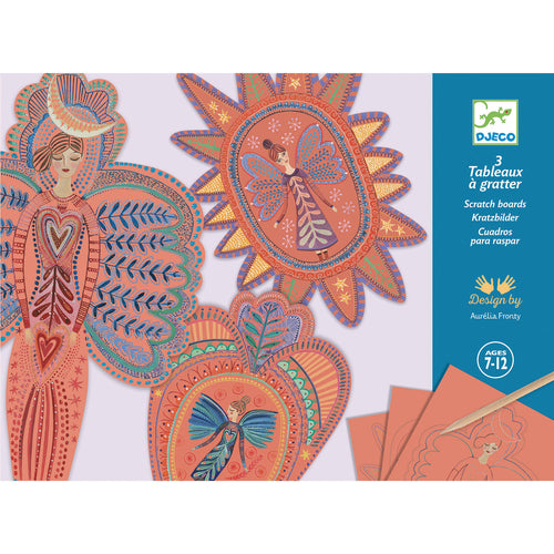 DJECO-DJ09705-Cuadros para raspar - Angels