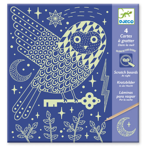 DJECO-DJ09735-Tarjetas para raspar - En la noche