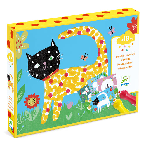 DJECO-DJ09887-Dibujar puntos - Mi gatito