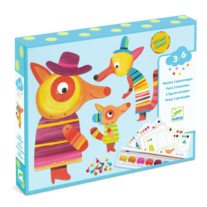 DJECO-DJ09897-Caja de pinturas - Familia de zorros