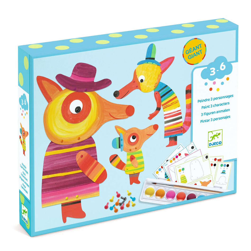DJECO-DJ09897-Caja de pinturas - Familia de zorros