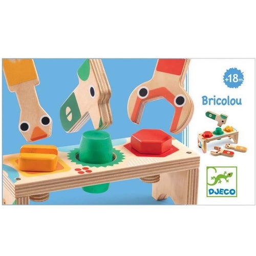 DJECO-DJ06418-Juego de herramientas de madera - Bricolou