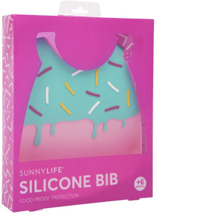 Sunnylife-S8CBIBIS-Babero de Silicona con bolsillo rosado